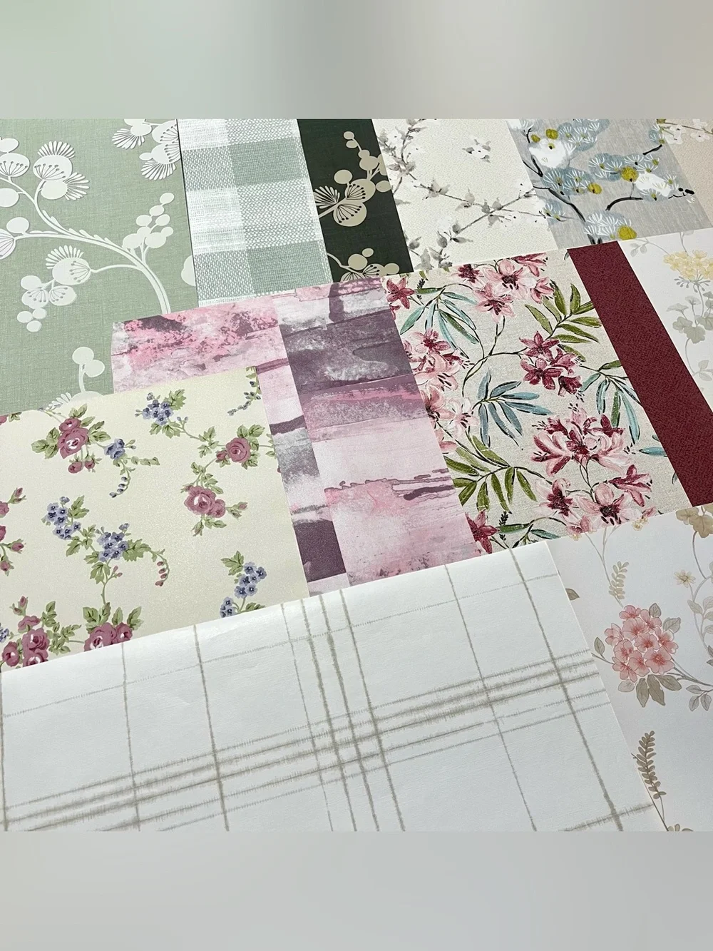 14 Assorted Wallpaper Sample Sheets Floral Vines Botanical Pack Arts & Crafts